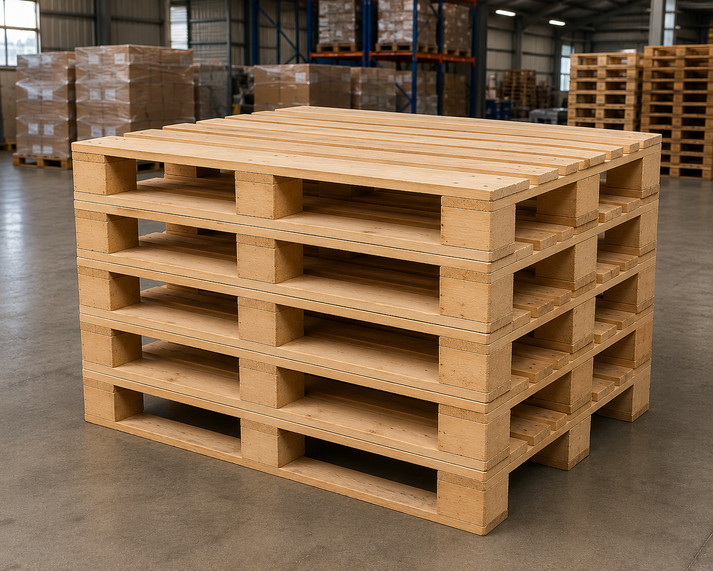 Palette 120 × 80 en bois pour logistique industrielle